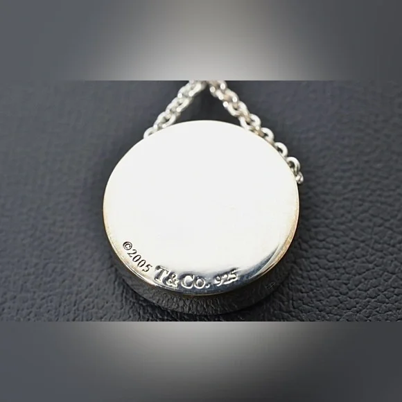 Tiffany & Co. Vintage 925 Silver T & Co. 1837 Concave Round Pendant Necklace - Picture 9 of 12